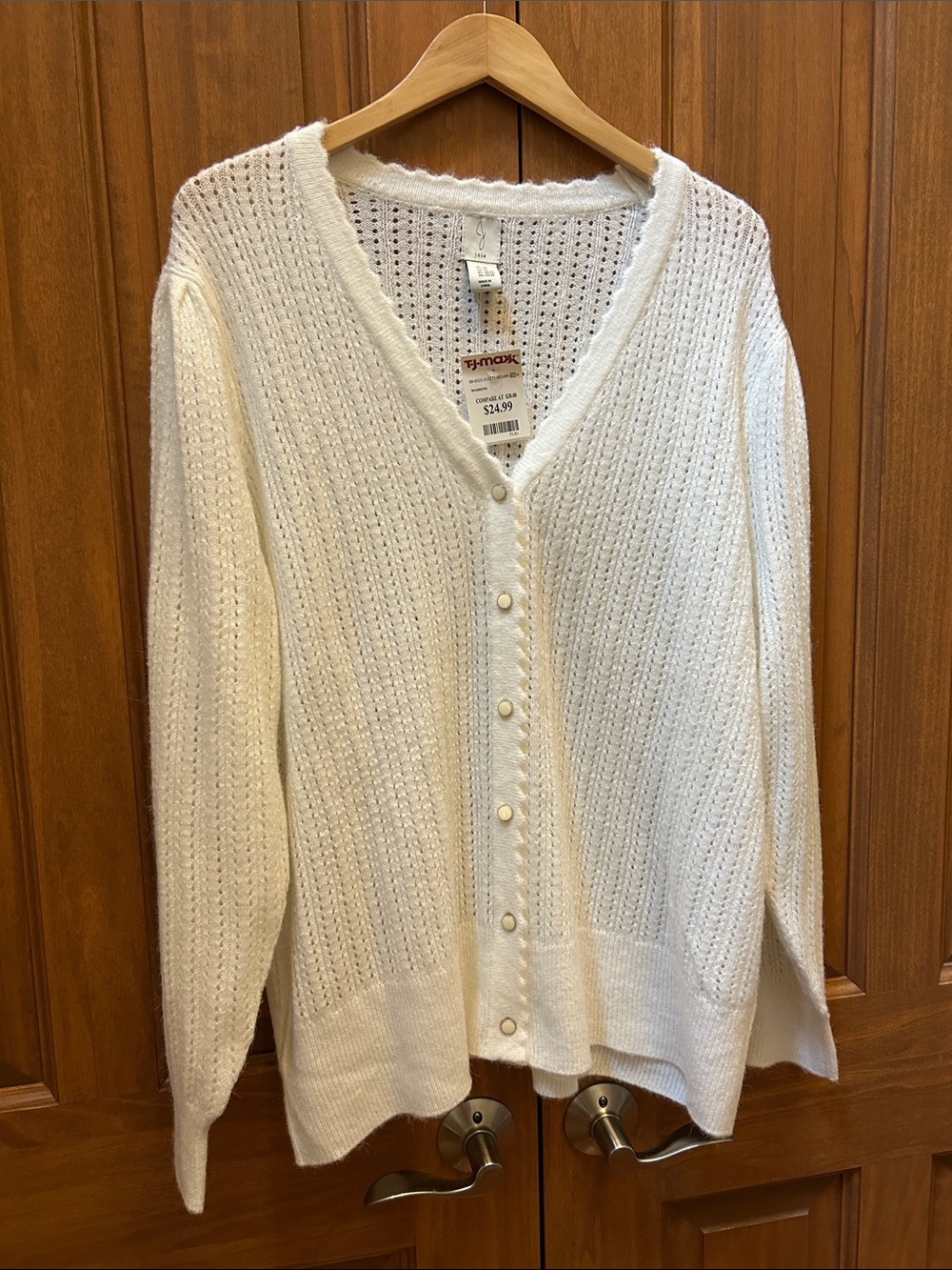 Joie Open-Knit V-Neck Button Cardigan size 2X new